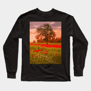 Red Poppy Spot - Landscape Long Sleeve T-Shirt